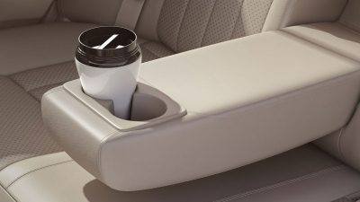 Rear armrest and cupholder