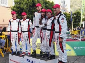 El Nissan Micra Copa realiza su primera prueba pública con pilotos y prensa en el Circuito de Maspalomas (Gran Canaria)