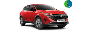 Nissan Qashqai Acenta rojo sobre fondo blanco