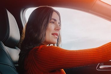Nissan Qashqai e-Power interior view with woman driver