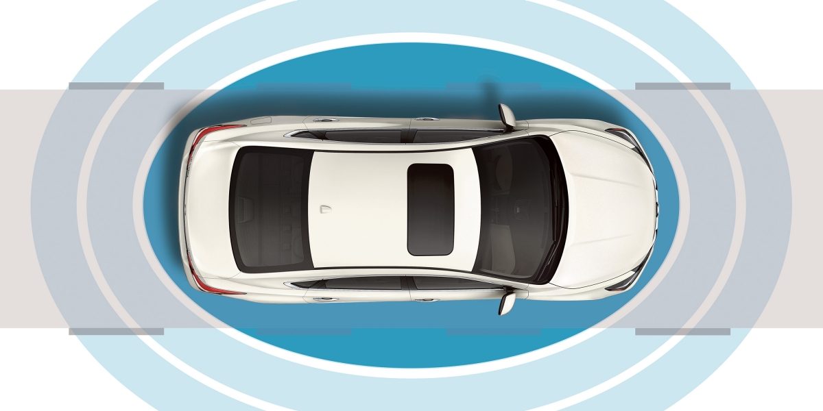 Nissan Altima Safety Shield-ի գծապատկեր ավտոմեքենայի շուրջը պատկերված շրջաններով