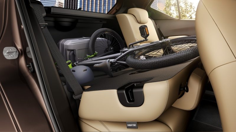 Nissan Kicks-ի հետևի ուղևորների հատվածը՝ ծալված նստատեղով