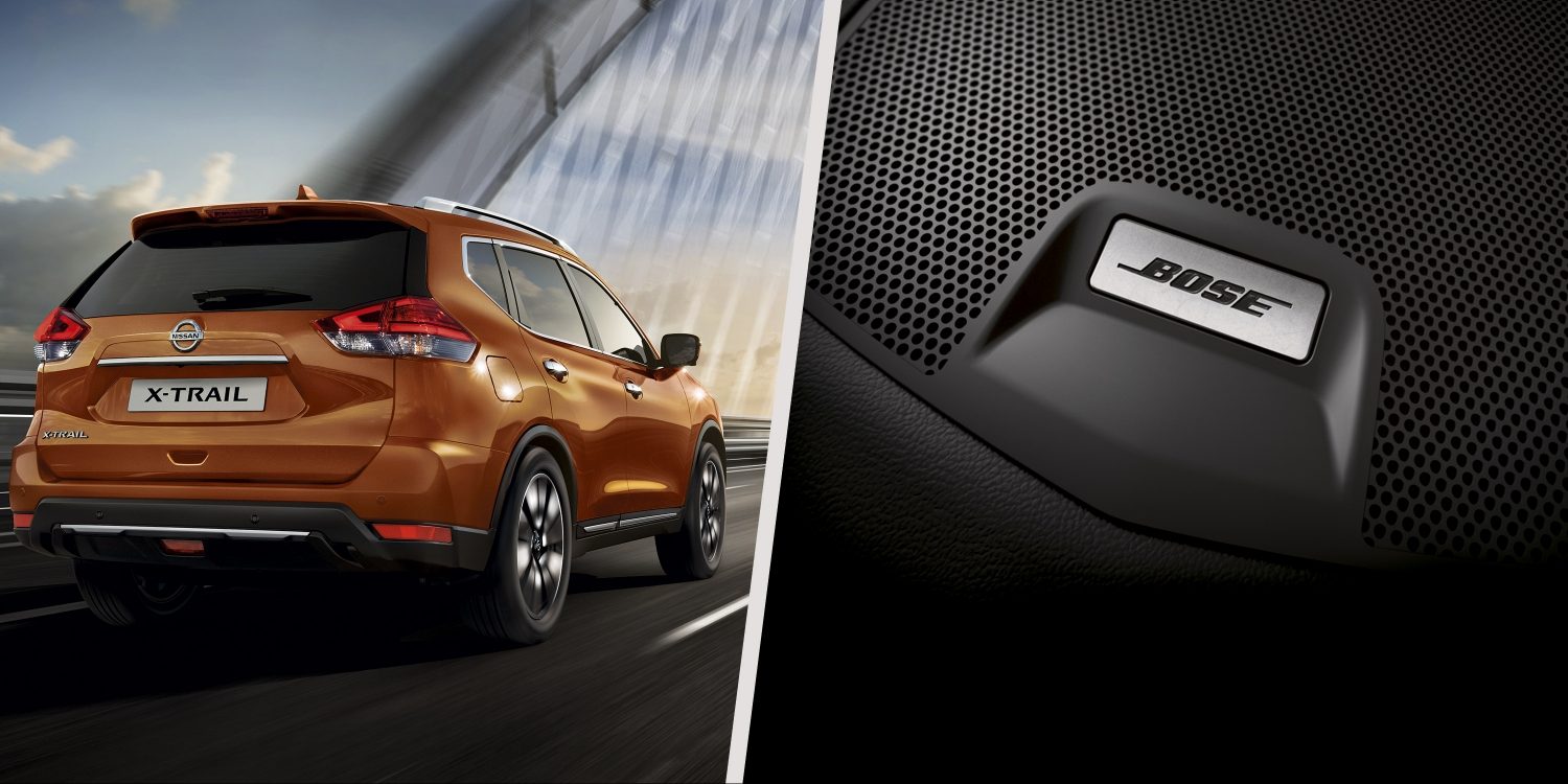 X-Trail Bose audio system collage