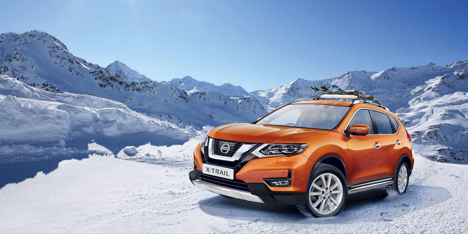X-Trail on snow accessorised with crossover pack