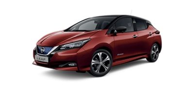 Nissan LEAF lähikuvassa 3/4 edestä