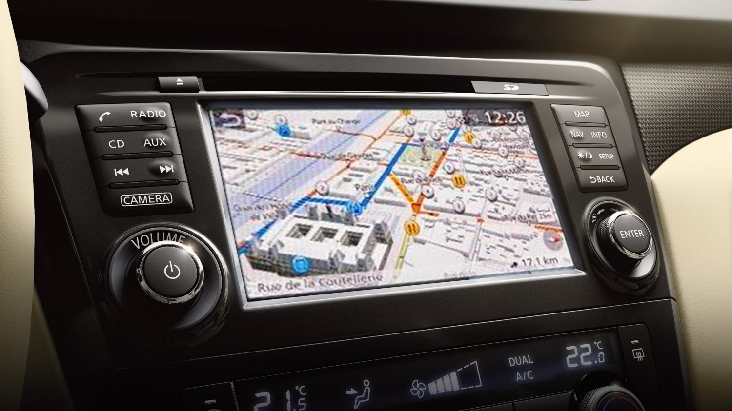 NissanConnect mit Smartphone-Apps Navigationssystem