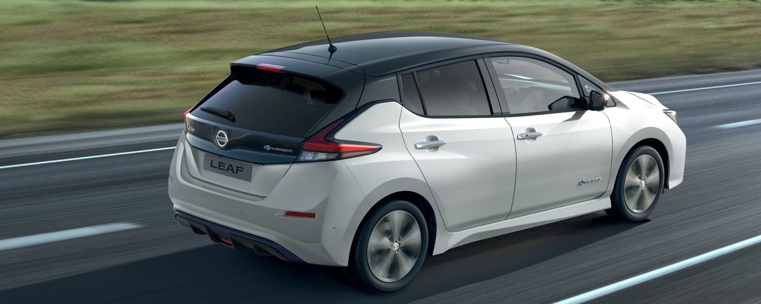 Nissan LEAF rear driving shot on open road