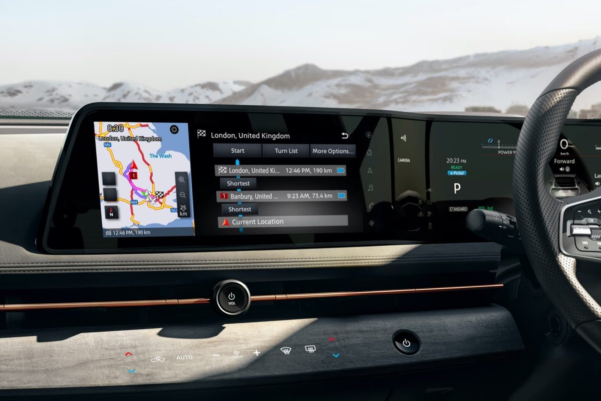 Nissan ARIYA interface de l’écran tactile intégré