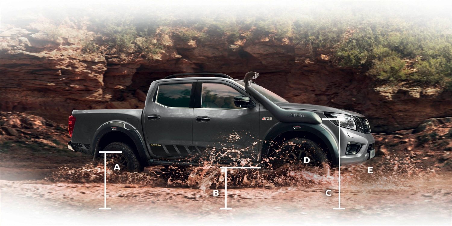Nya Nissan NAVARA off-roader at32 pick-up profil med dimensioner