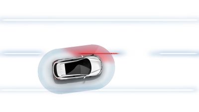 Illustration de l’alerte de franchissement de ligne du crossover Nissan QASHQAI