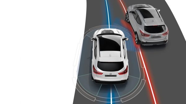 Illustration du système de frein moteur intelligent du crossover Nissan QASHQAI