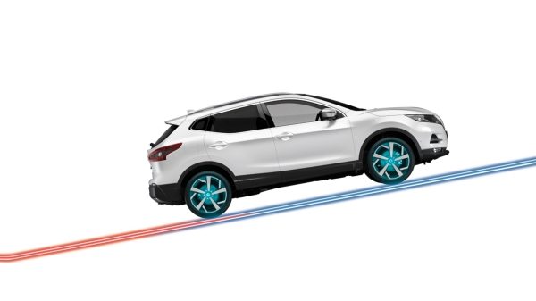 Illustration du système d’assistance à l’arrêt du crossover Nissan QASHQAI