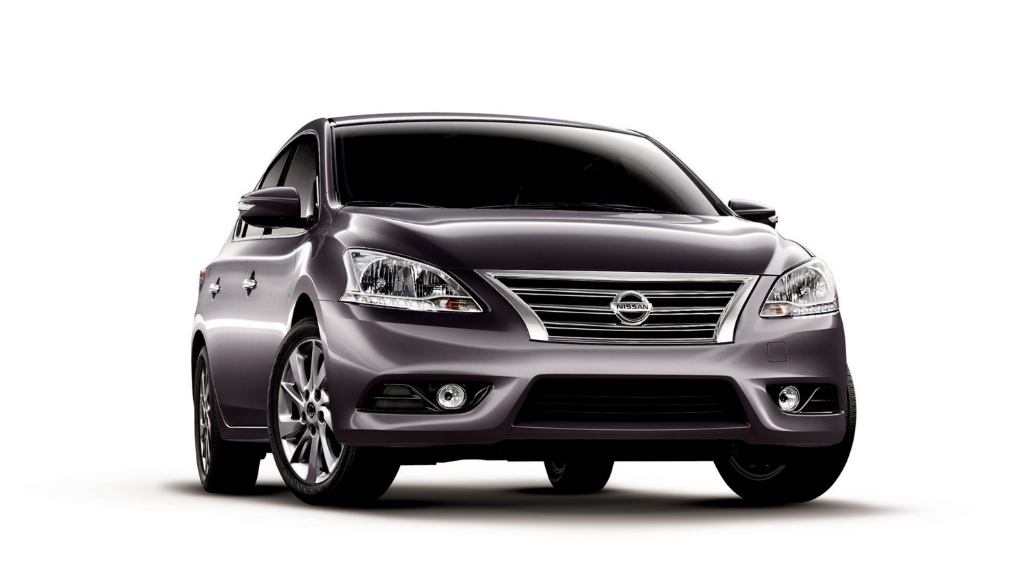Gray Nissan Sentra with white back ground