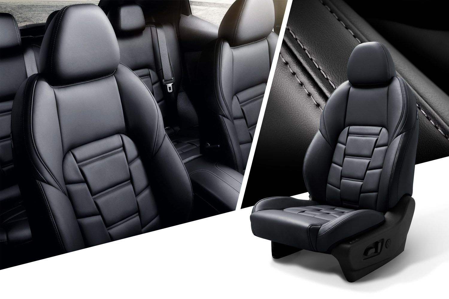 Collage des sièges, de la finition et du siège du crossover Nissan QASHQAI