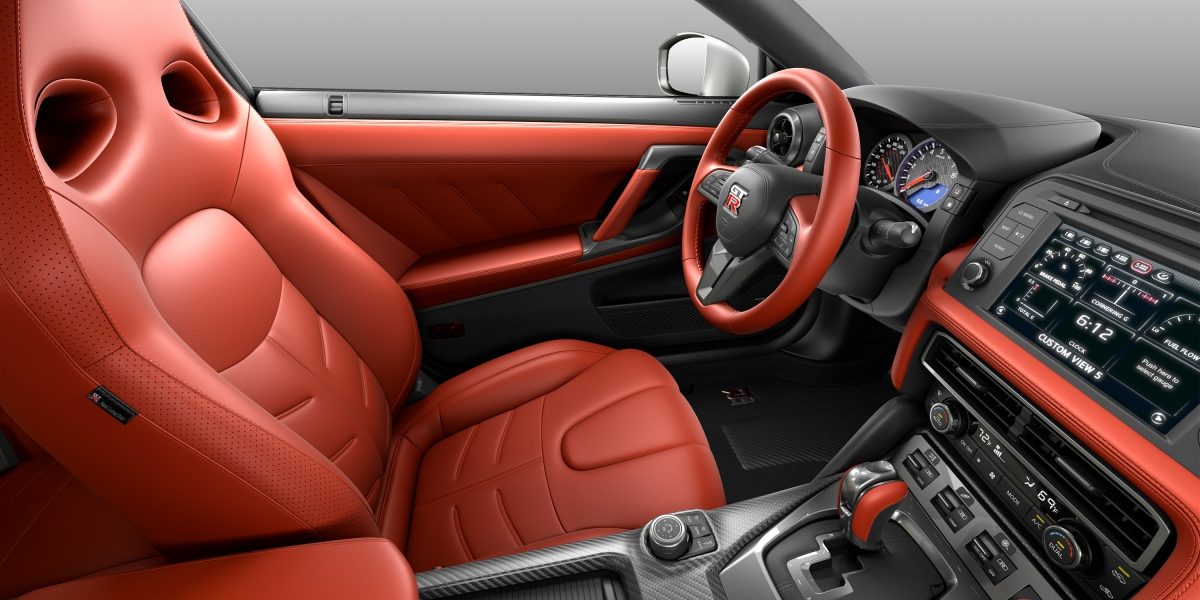 Nissan GT-R red amber semi-aniline leather interior