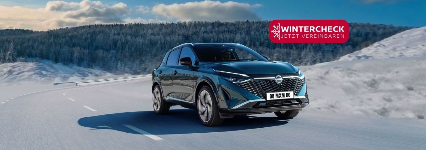 Qashqai auf einer Winterfahrbahn