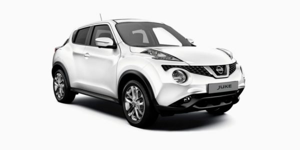 2010 Packshot eines weißen Nissan Juke