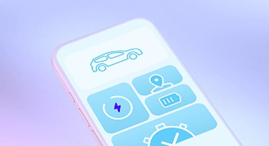 Eine Person, die die Nissan-Anwendung benutzt