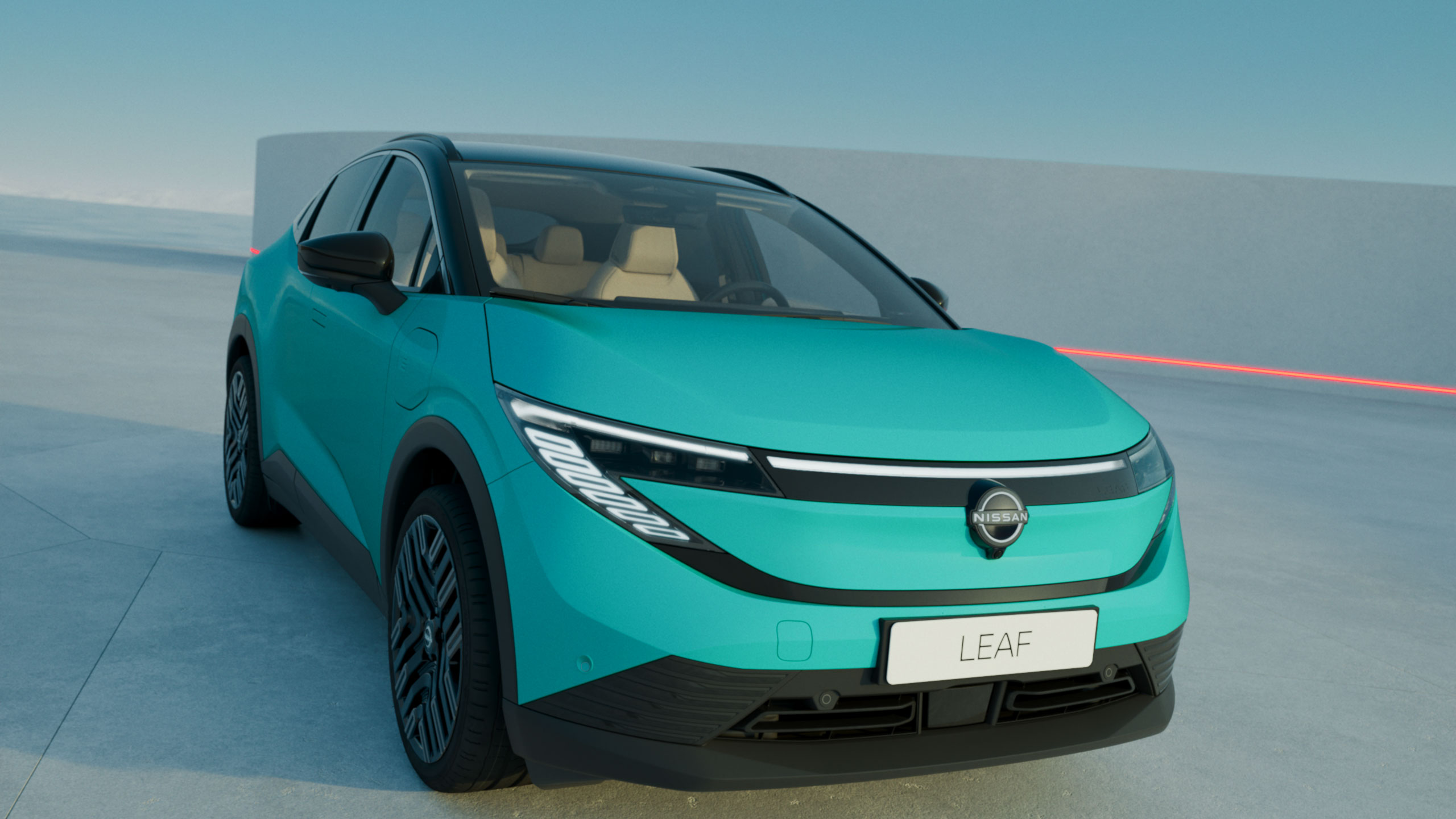 3/4-Ansicht des neuen Nissan LEAF