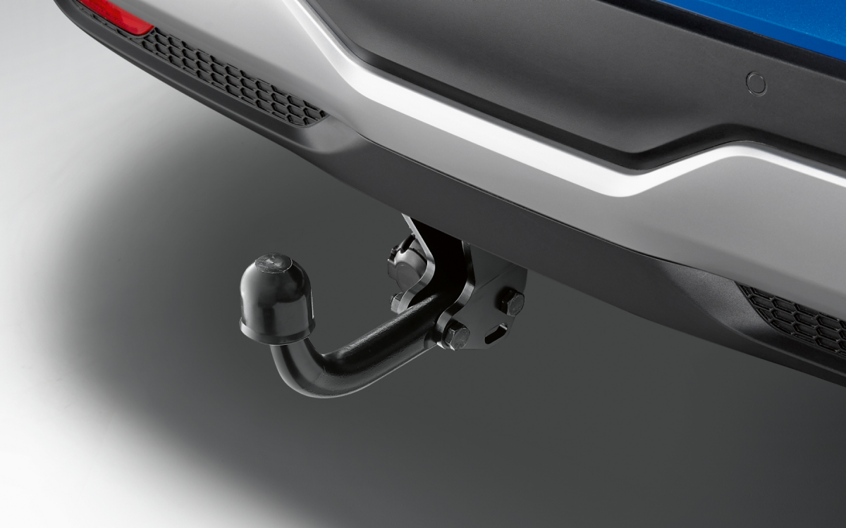 Elektrosatz für Anhängerkupplung am Heck eines Nissan Qashqai montiert.