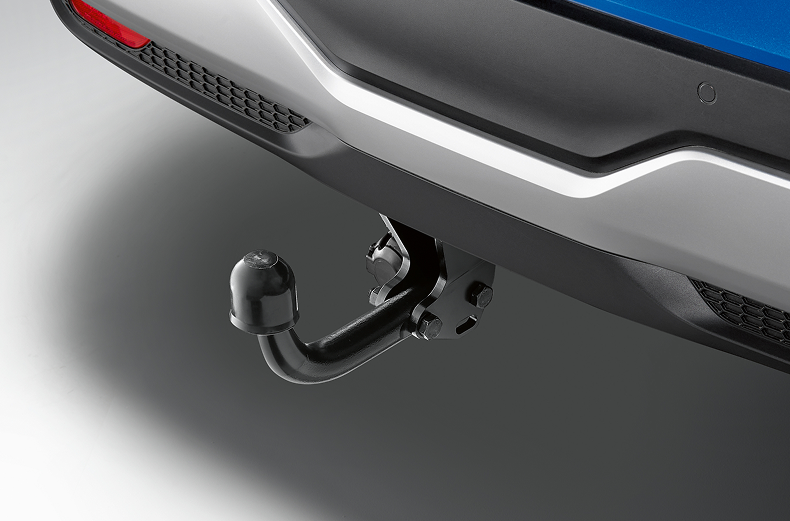 Starre Anhängerkupplung am Heck eines Nissan Qashqai.