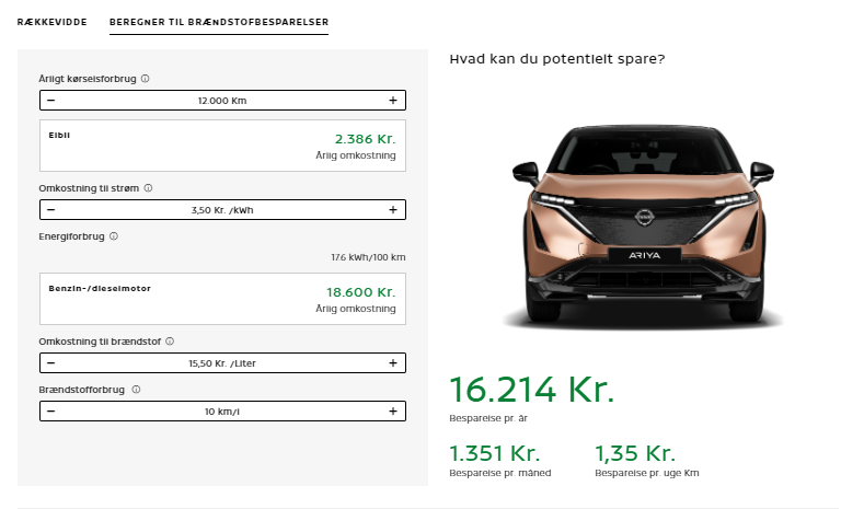 ARIYA RÆKKEVIDDEBEREGNER