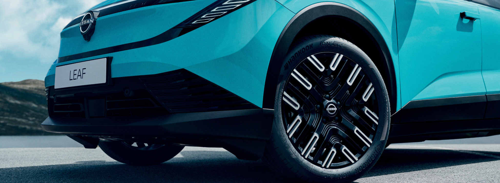 Neumáticos en un Nissan Leaf