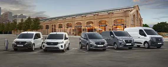Vista de la gama lcv de vehículos Nissan