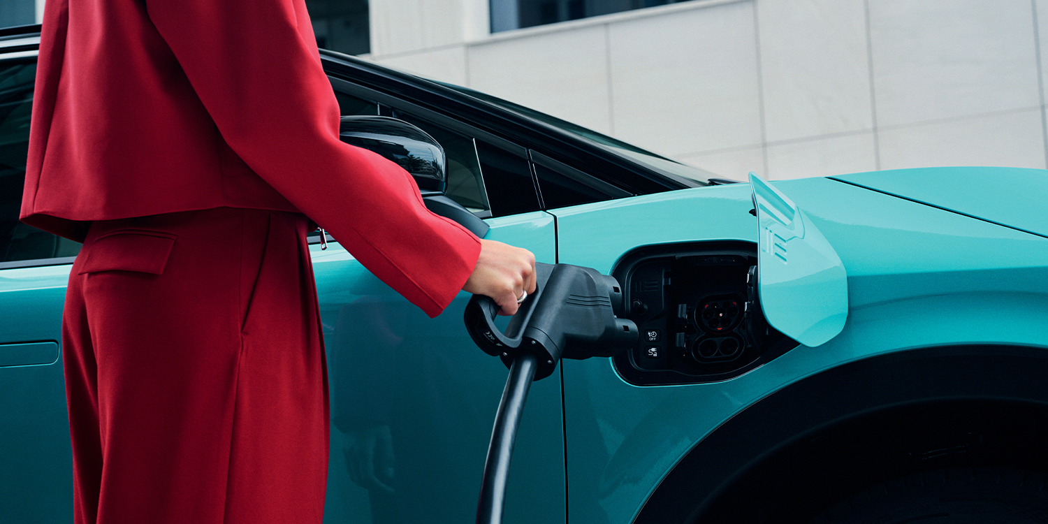 Detalle de la carga de un Nissan Leaf