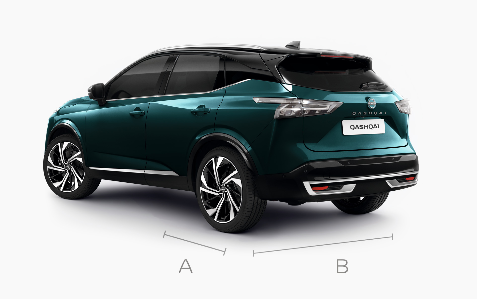 Imagen parte lateral trasera del Nuevo Nissan Qashqai indicando el espacio del maletero.