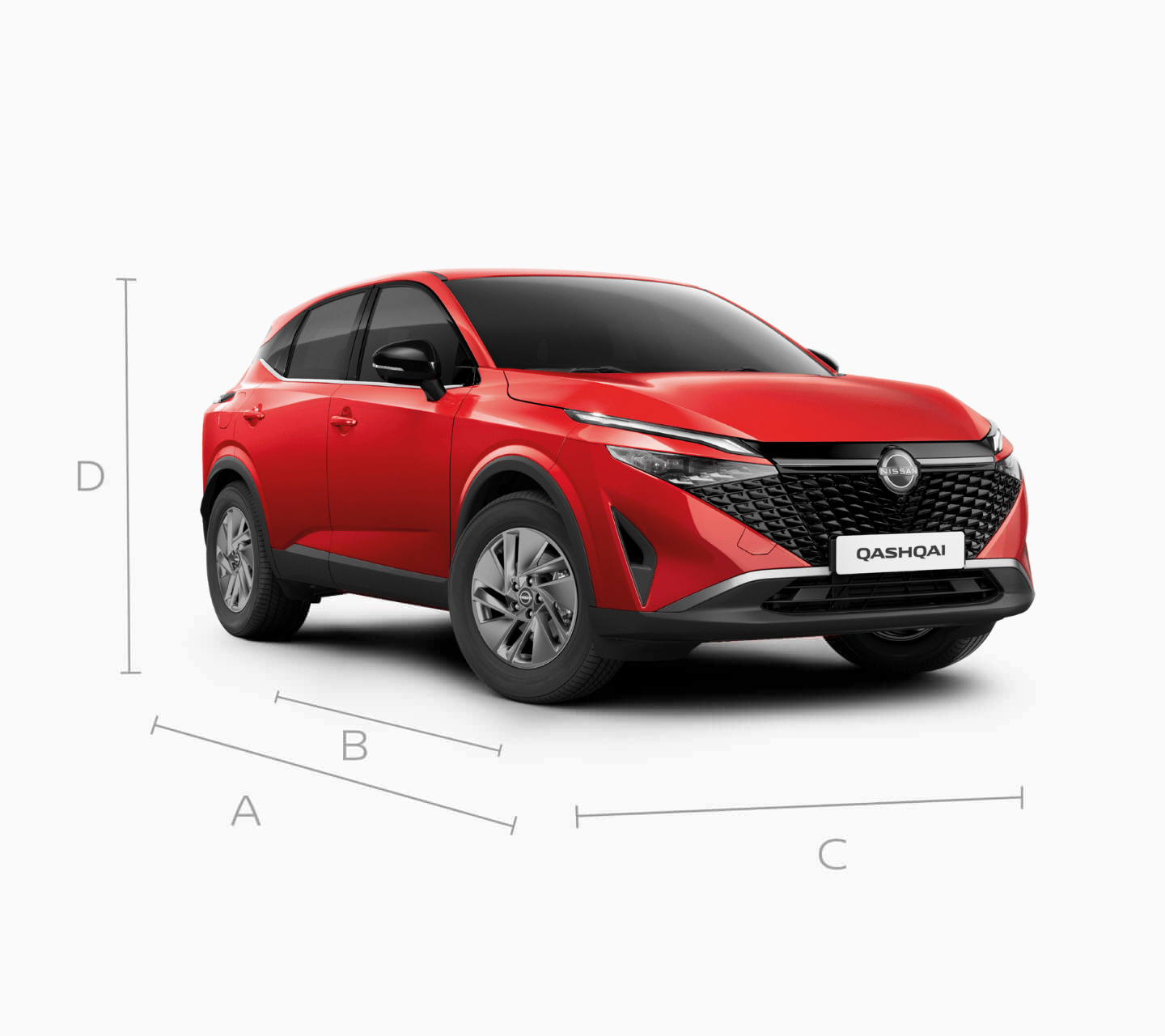Medidas de un Nissan Qashqai rojo con motorización E-POWER