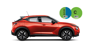 Nissan Juke rojo de lado