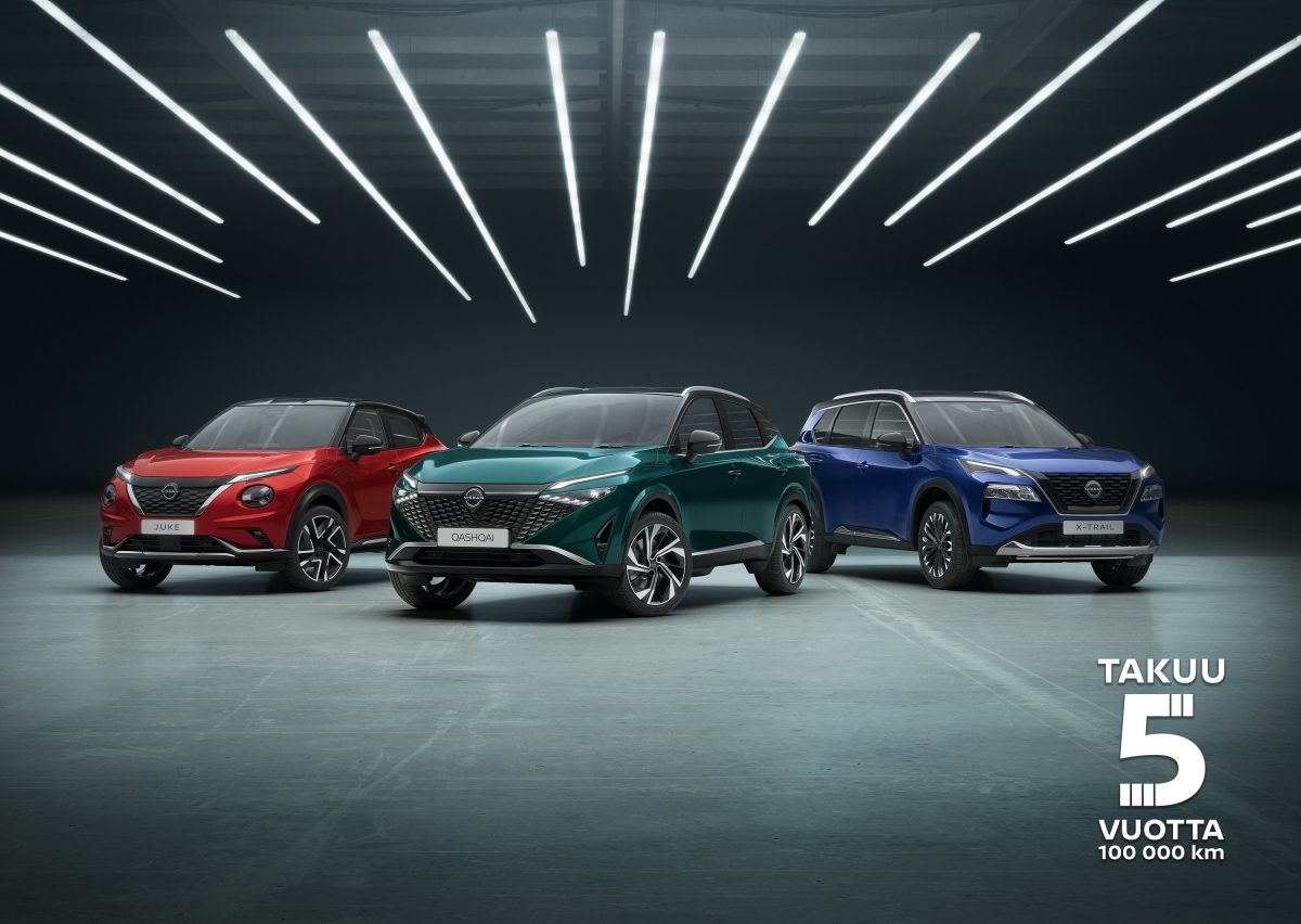 Nissan-mallisto, rivissä Juke, Qashqai ja X-Trail