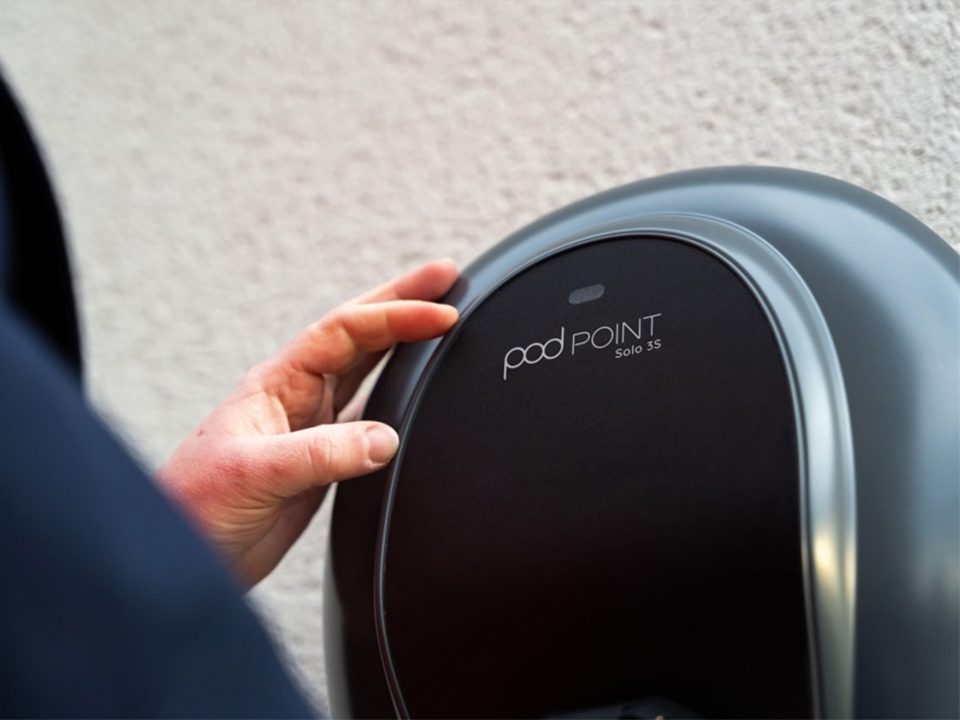 Podpoint wall mounted electric car charger