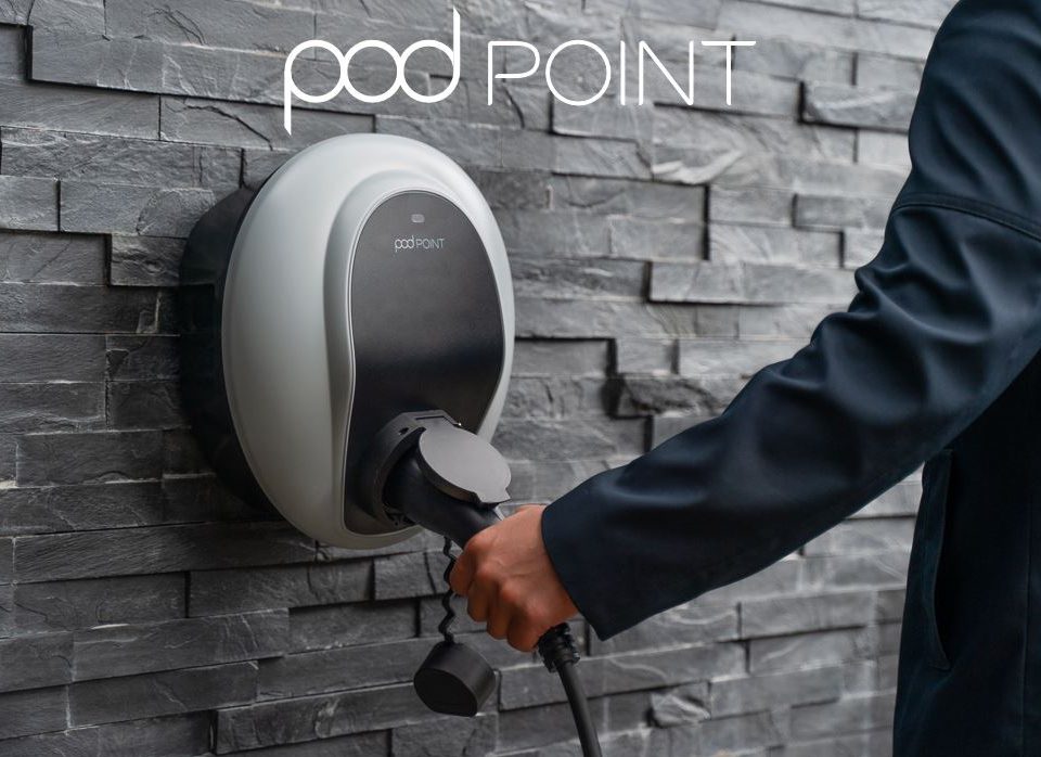 Podpoint wall mounted electric car charger
