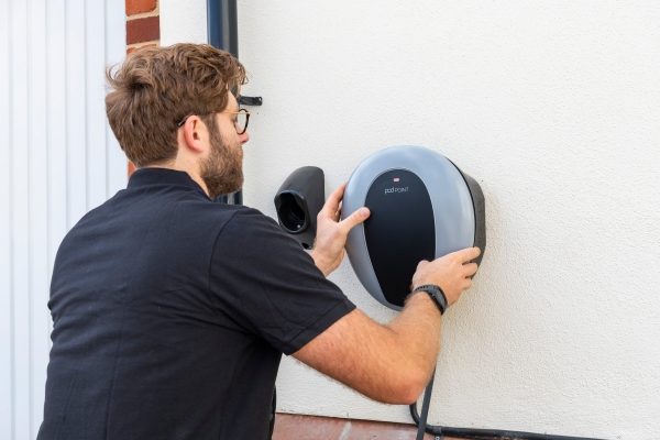electric car charger on a wall