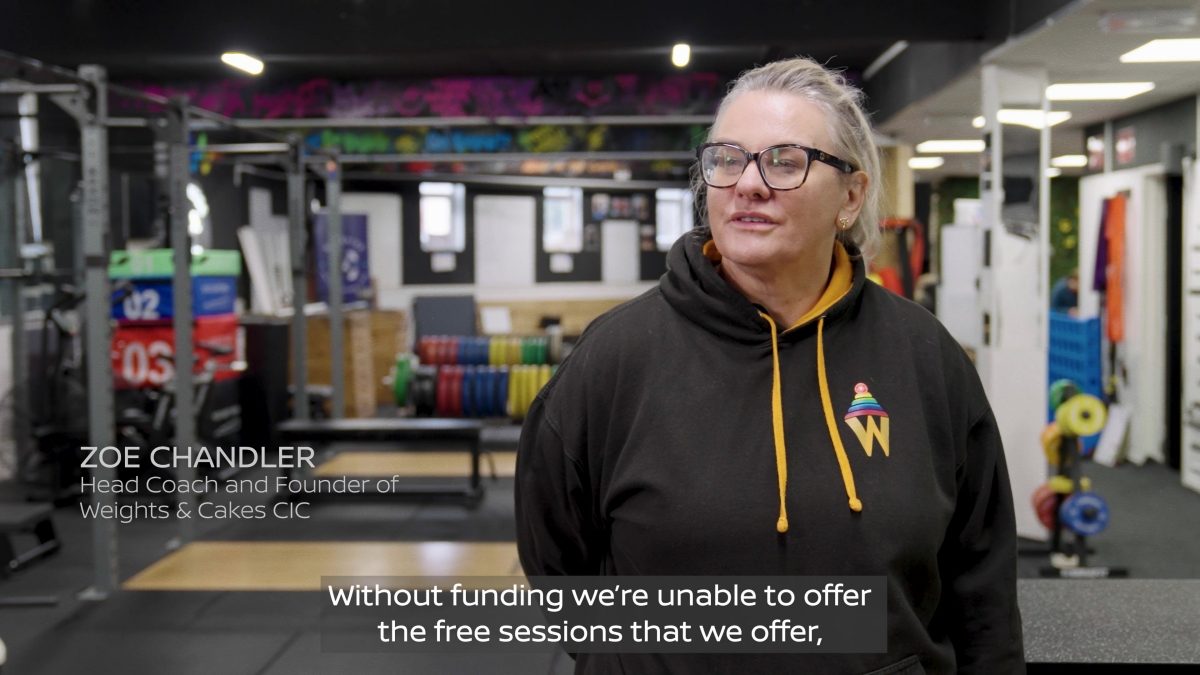 zoe chandler explaining the weights and cakes initiative