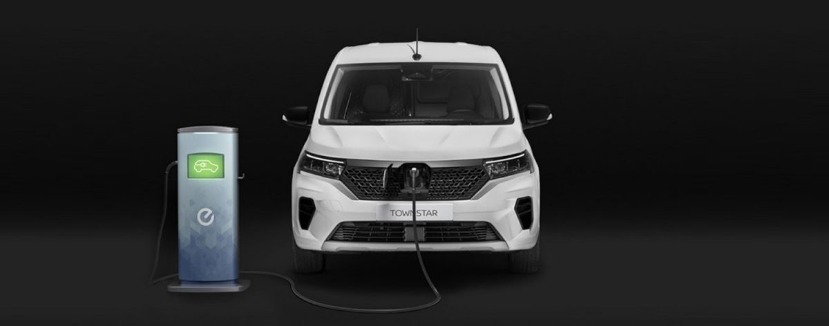 White Nissan Townstar Charging