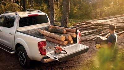Nissan Navara in situation in forest