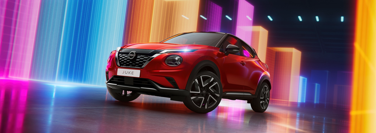 New Nissan Juke in front of a building