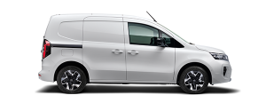 White Nissan Townstar EV with a white background