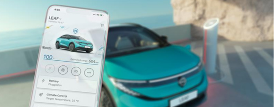 Naujojo „Nissan LEAF“ programėlė „NissanConnect Services“.