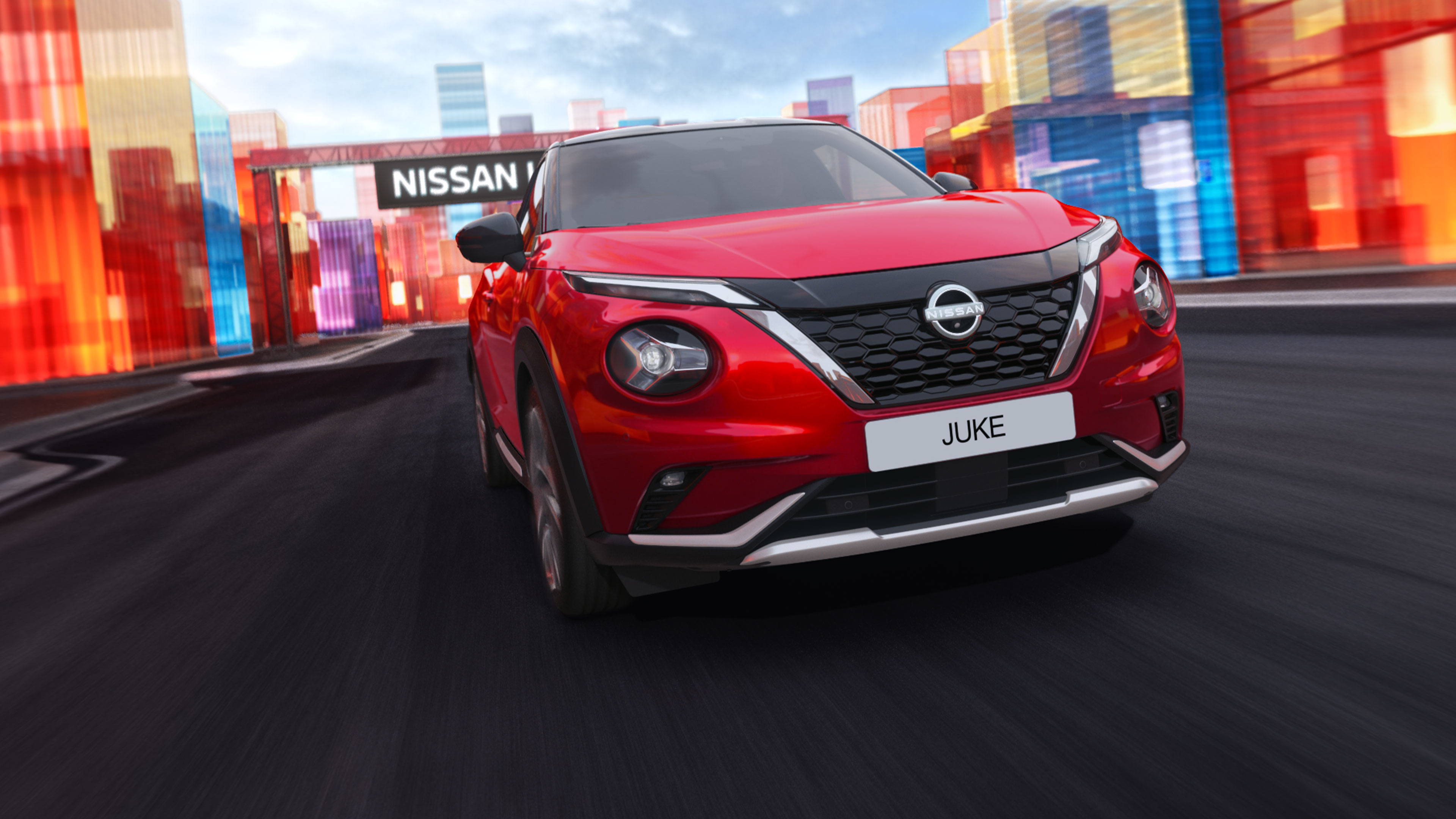 Nissan Juke interior front dashboard view with passenger