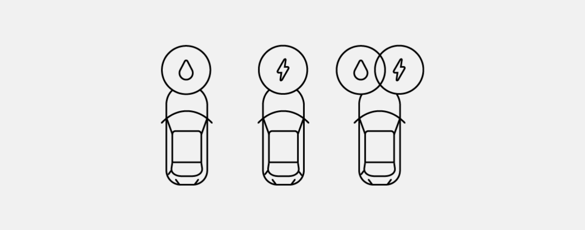 Esquema de funcionamiento del sistema híbrido de Nissan