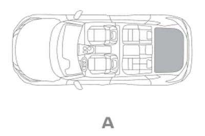 Nissan X-Trail - Top view partial boot capacity illustration