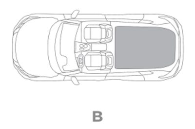 Nissan X-Trail - Top view full boot capacity illustration