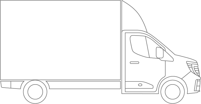 Nissan Interstar dimension profile view illustration of the Box Van version