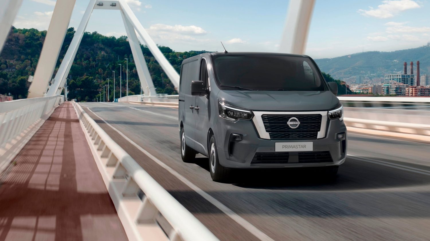 Nissan Primastar driving on the bridge