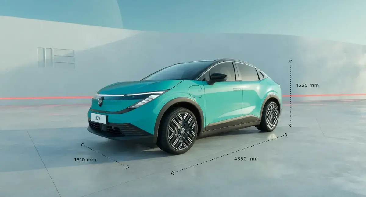 „Nissan LEAF“ matmenys.
