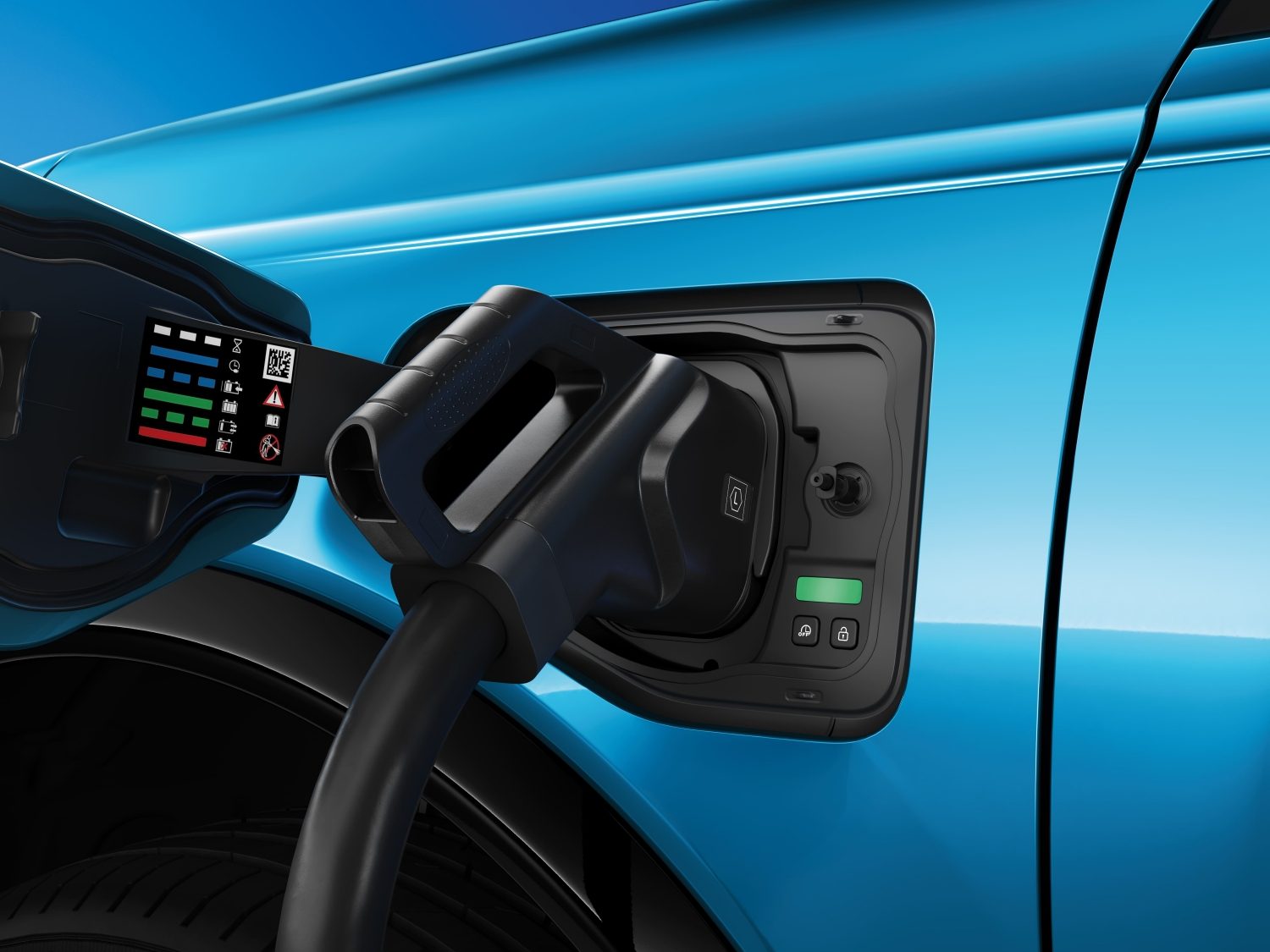 Bilde av en blå Nissan MICRA elbil
